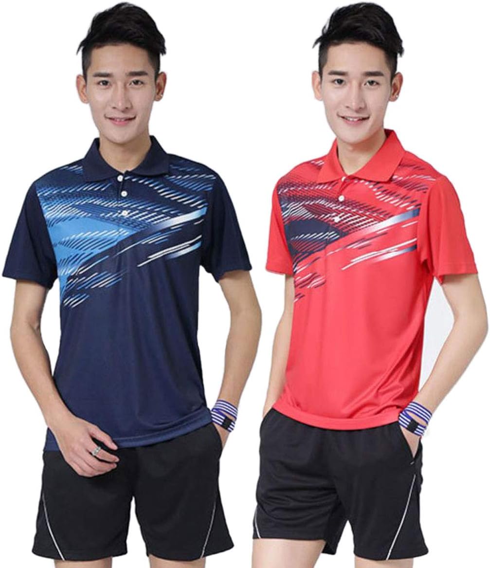 上下セット Monoii 卓球 ユニフォーム かっこいい メンズ トレーニング ゲームシャツ 練習 ゲーム ウェア 半袖 男性 練習着 C848 Monoii スポーツ アウトドア Amazon