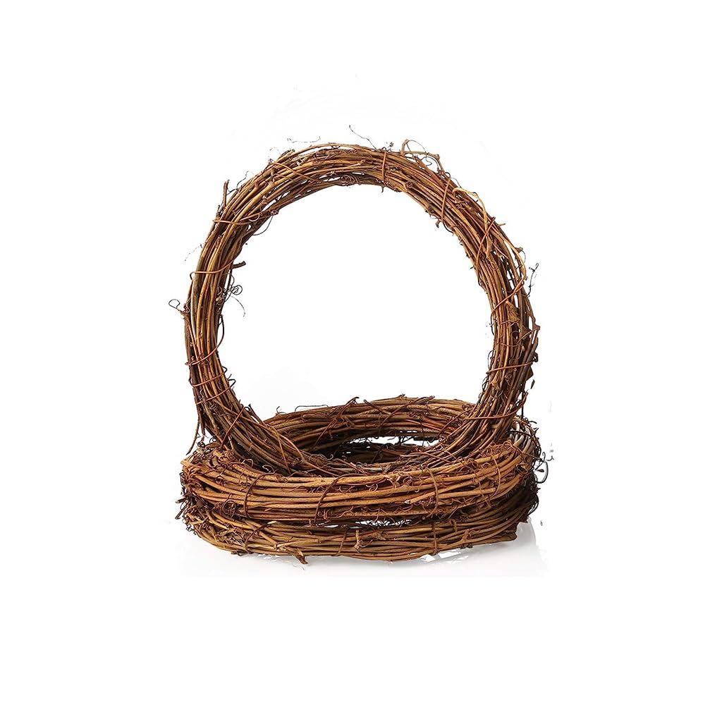 Skypro 20Cm 3 Pcs 7.84 Inch Natural Rattan Ring Wreathes Vine Branch Wreath Rattan Wreath Garland Decoration For Diy Festivals Decorations, Wreath Craft And Wedding Decors