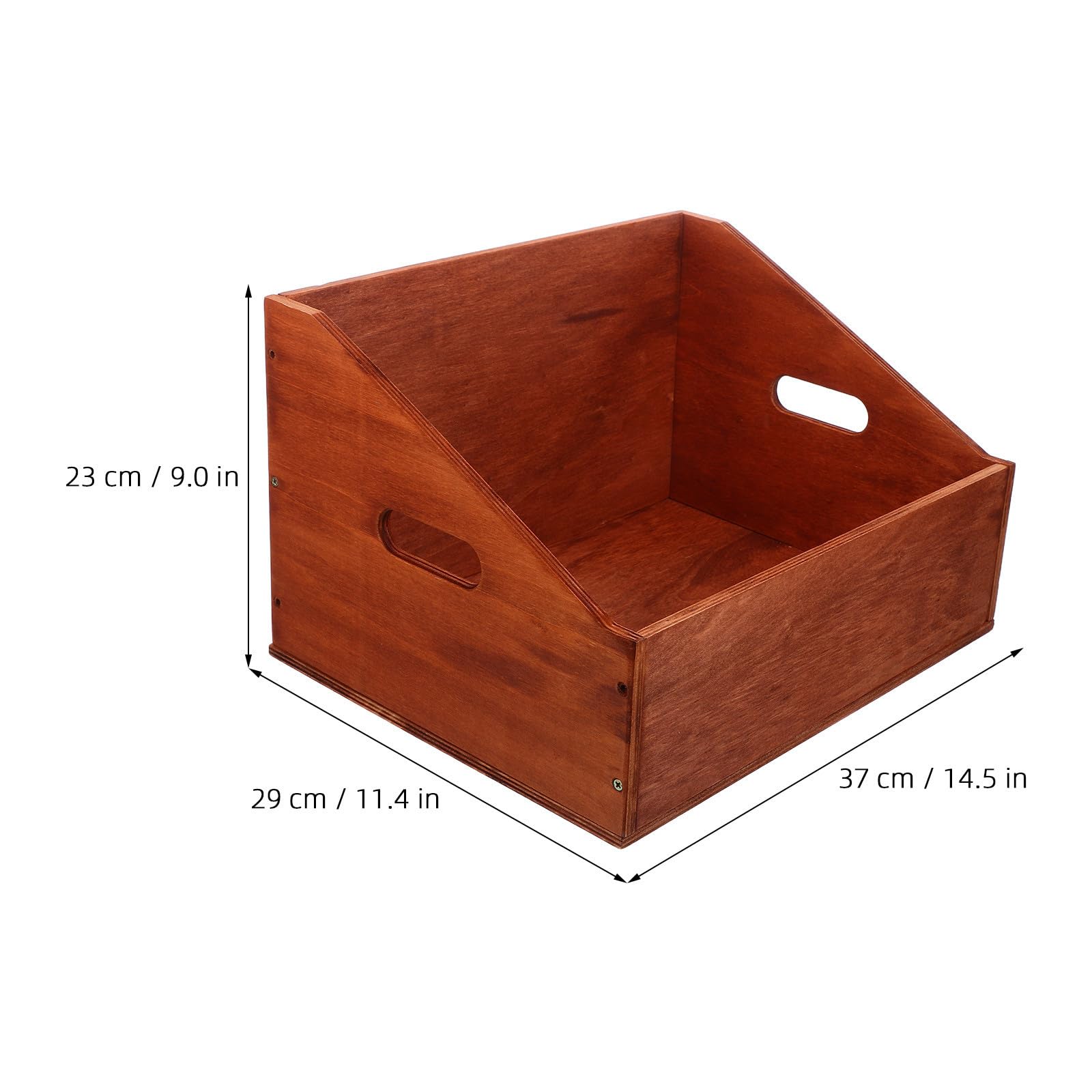 Yardwe Caja de Almacenamiento de Vinilos de Madera, Cuadrada y Portátil