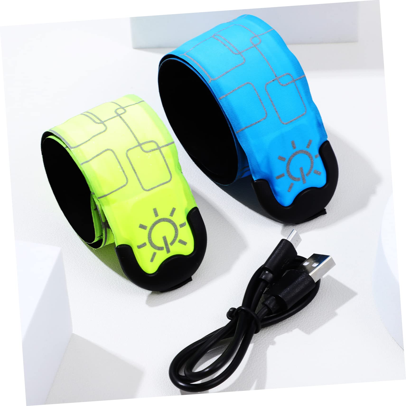 KOMBIUDA 4piezas Brazaletes Luminosos Led para Correr Ciclismo y Trotar De Noche Brazaletes De Alta Visibilidad para Correr y Trotar