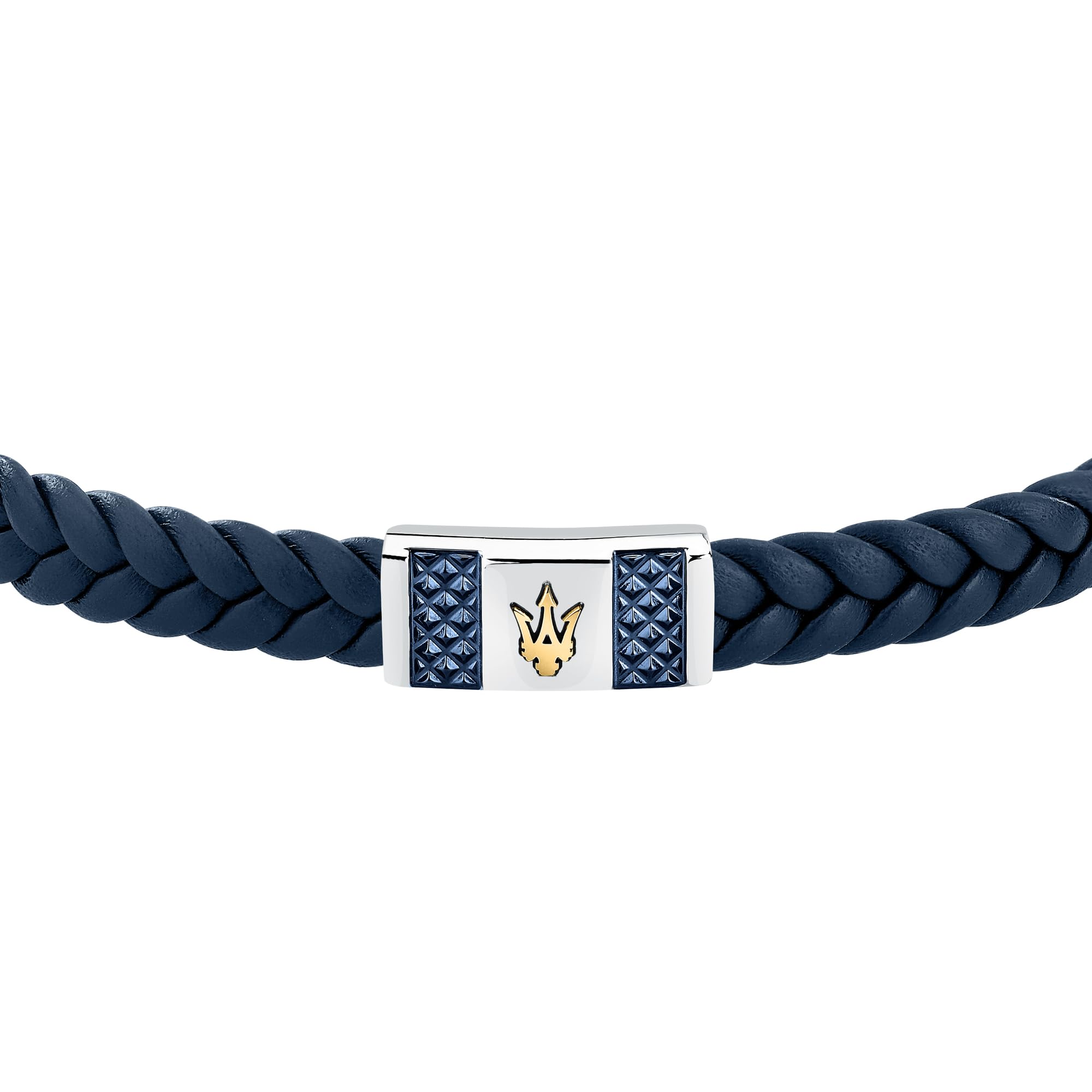 MASERATI Pulsera Hombre en Acero, Cuero Natural, Colección RECYCLED LEATHER - JM4249IK03