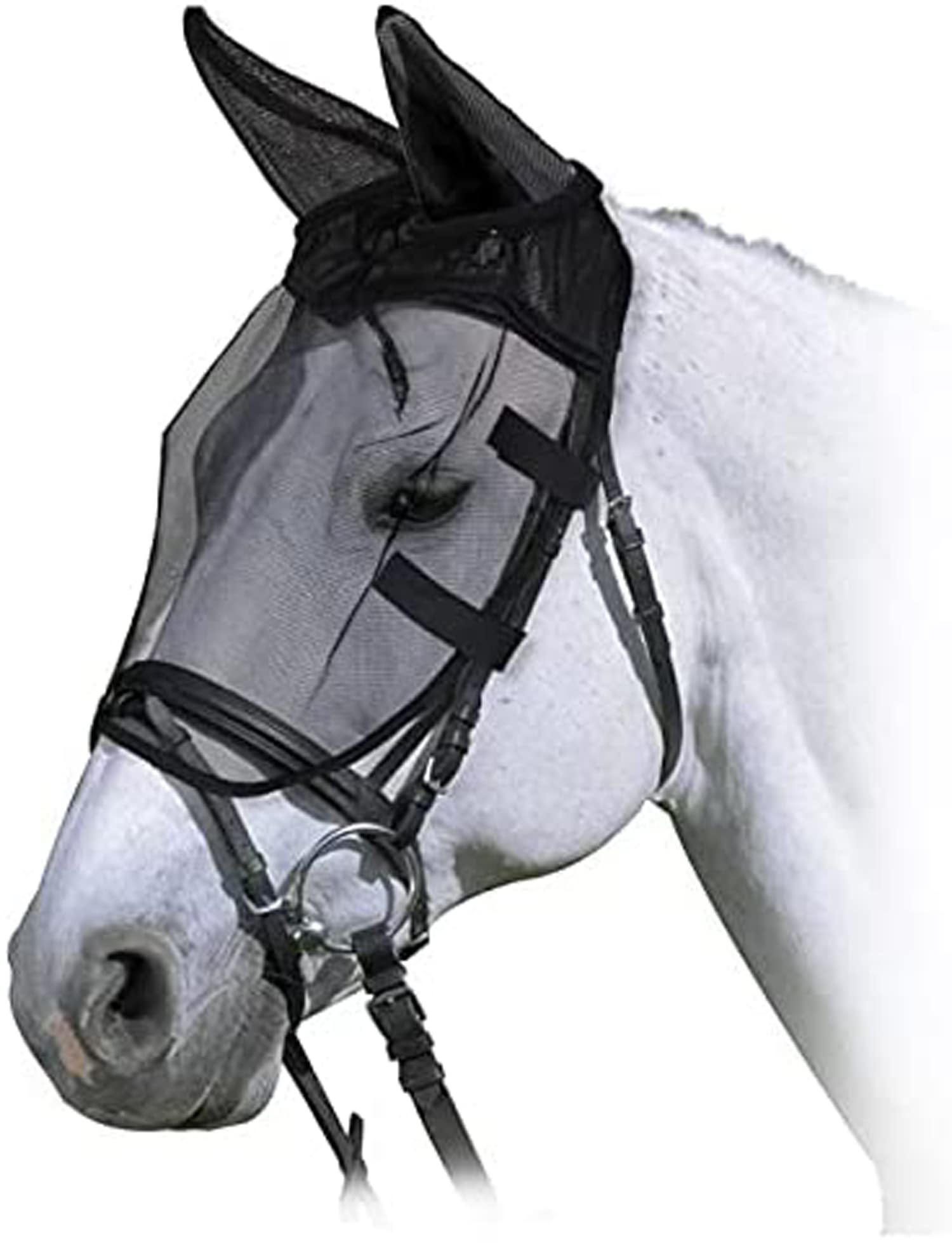 Riding Fly Mask Horses, Maschera Antimosche Leggera e Traspirante, Maglie Fini con Orecchie in Tessuto Forato