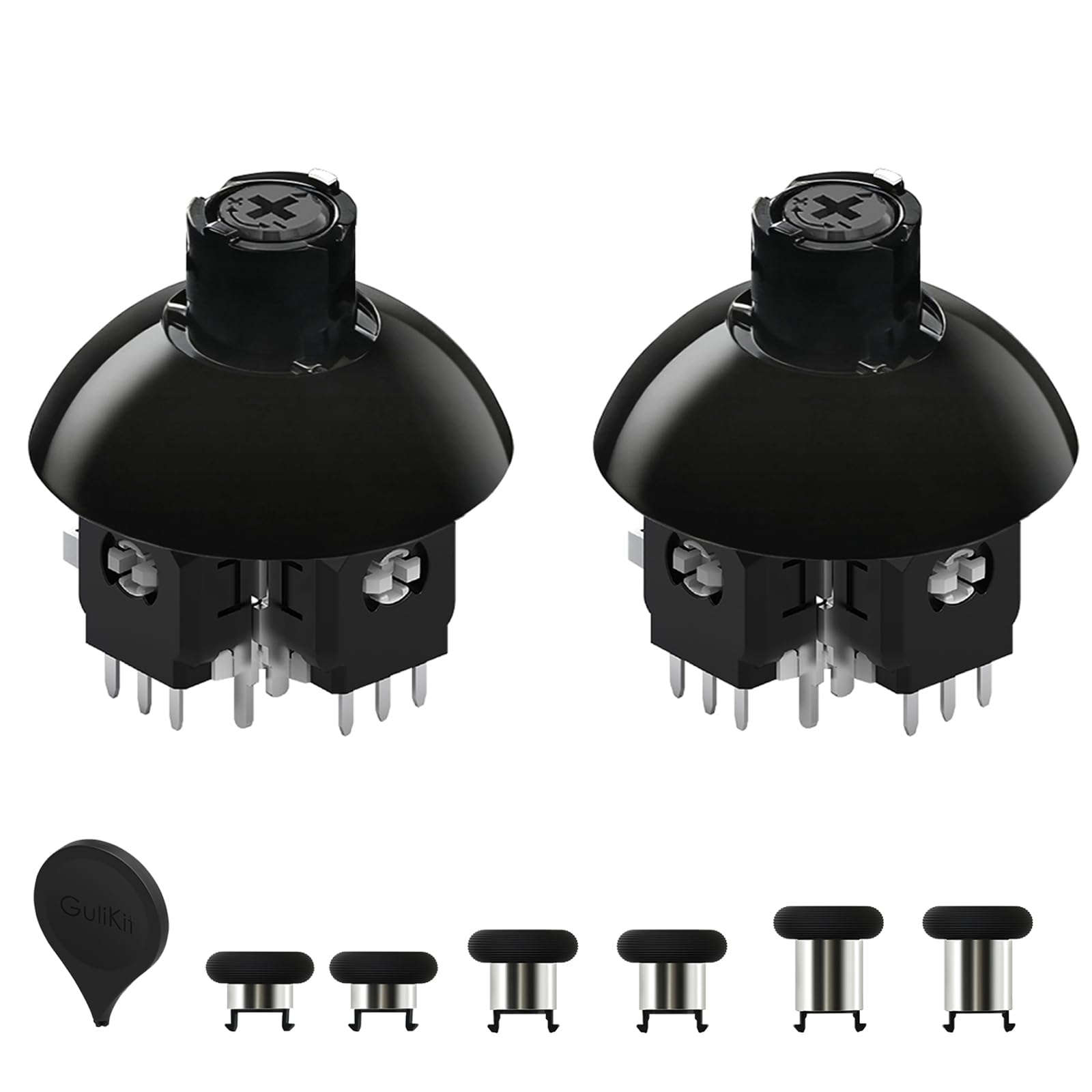 AKNES GuliKit Joystick Elettromagnetici TMR per Controller DualSense PS5 / DualSense Edge (PS5 Edge), Sostitutivo di Joystick con Tensione Regolabile 720°, con 3 Paia di Capsule di Altezze Diverse