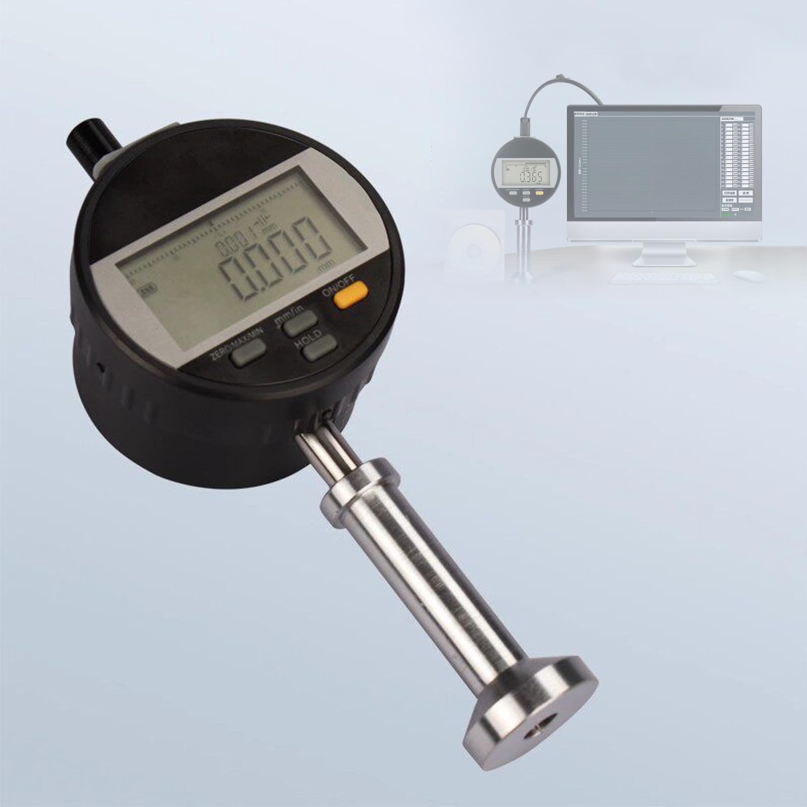 QYLTTDM Digital Surface Roughness Meter, Surface Roughness Tester, With Led Display, ±0.003mm Measurement Accuracy, Measuring Range 0-6.5mm, Support Usb Data Output, For Shot Peening, Sand Blasting