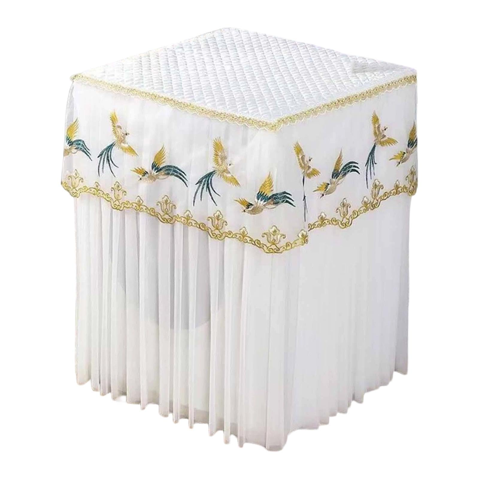 Funda Protectora para Lavadora Y Secadora, Antideslizante, Multiusos, con Encaje Floral de Calidad Y Resistente Al Polvo, Style D, Individual