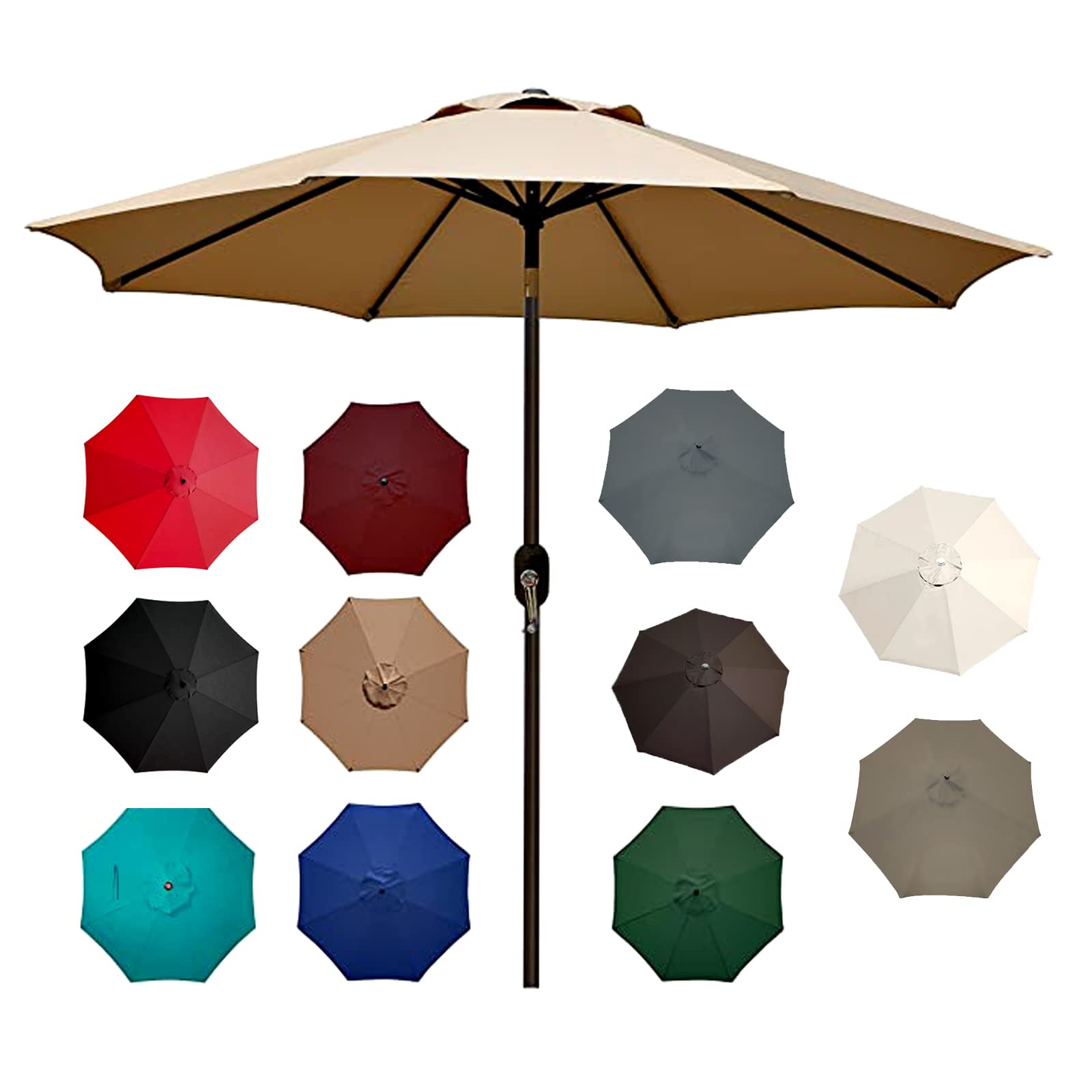 Sonnenschirm Ersatzbezug Φ4m/400cm 8 Streben Milchweiß Stoff Uv Schutz 80 Windfest Stabil Strand Terrasse Garten Sonnenschirm Ersatzteile