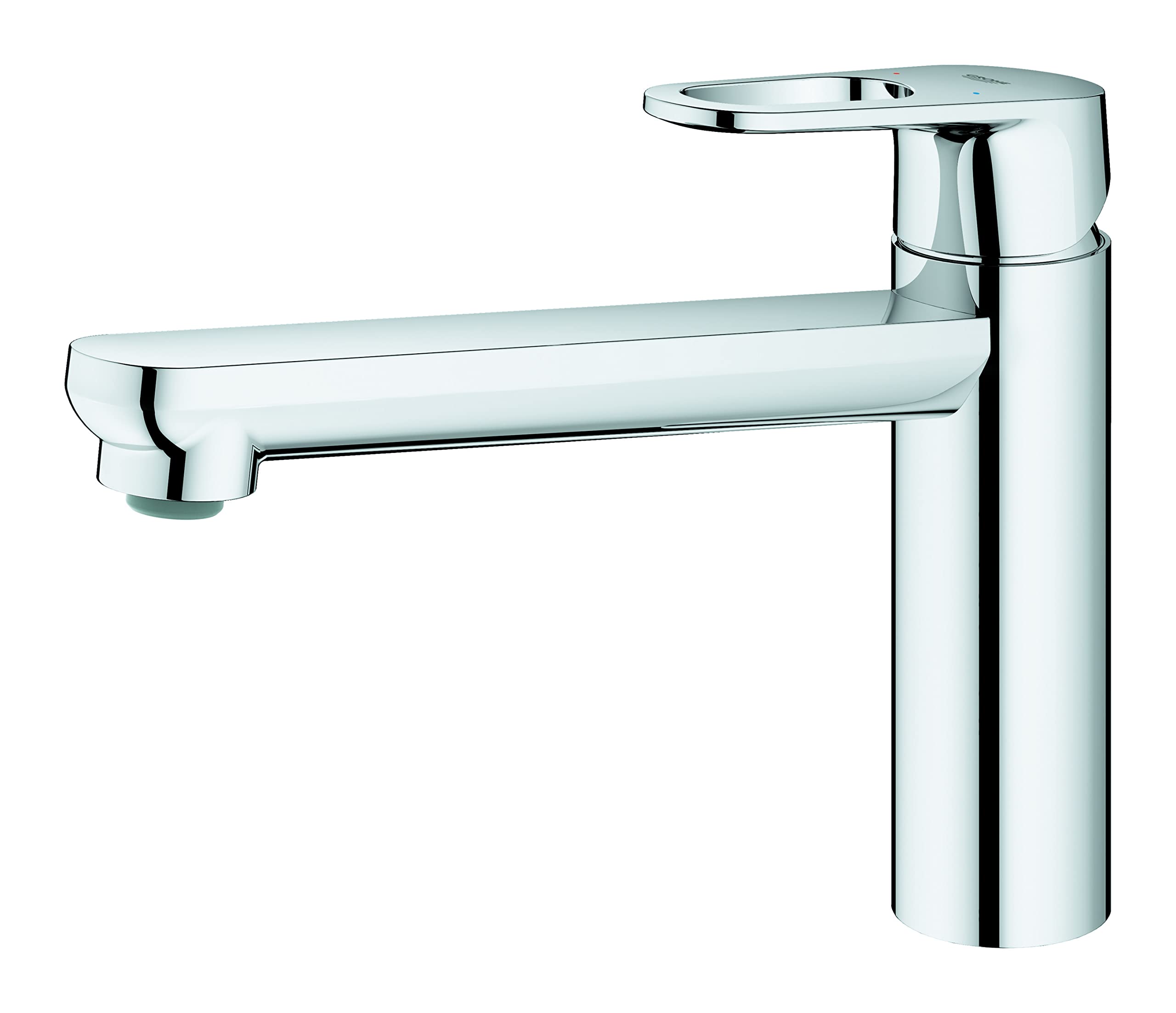 GROHE 31691000 Quickfix Start Flow, Rubinetto Miscelatore Monocomando per Lavello, Bocca Media, Sistema di Installazione Semplice, Cromo