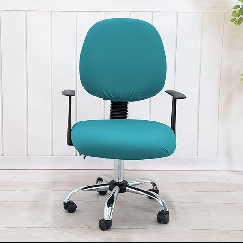 Vista 34 de MIFXIN Funda elástica elástica para silla de computadora, 2 piezas, de punto, universal, para silla de computadora, protector de muebles