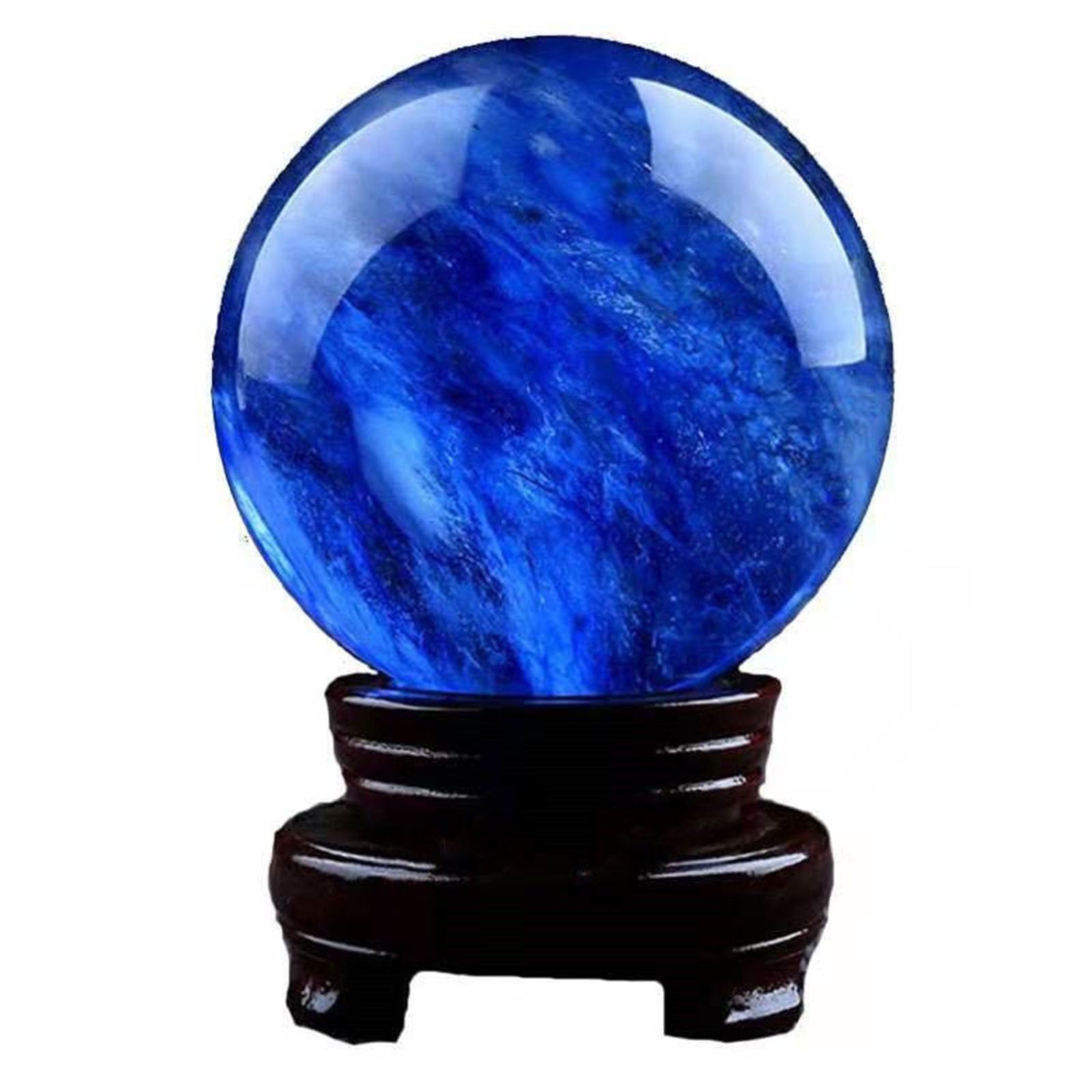 Große, schmelzende Blaue Kristallquarzkugel mit Ständer