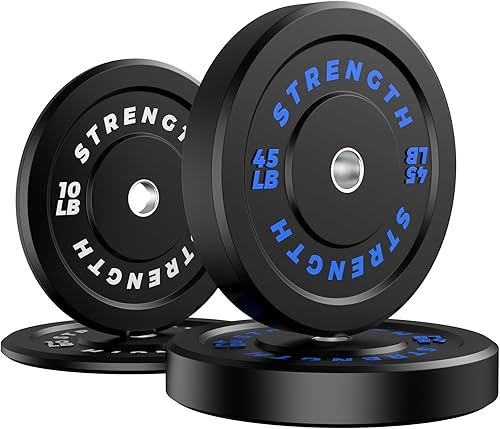 Miniatura 1 de XDDIAS Juego de discos de parachoques olímpicos, discos de goma de 2 pulgadas con inserto de acero para levantamiento de pesas y entrenamiento de
