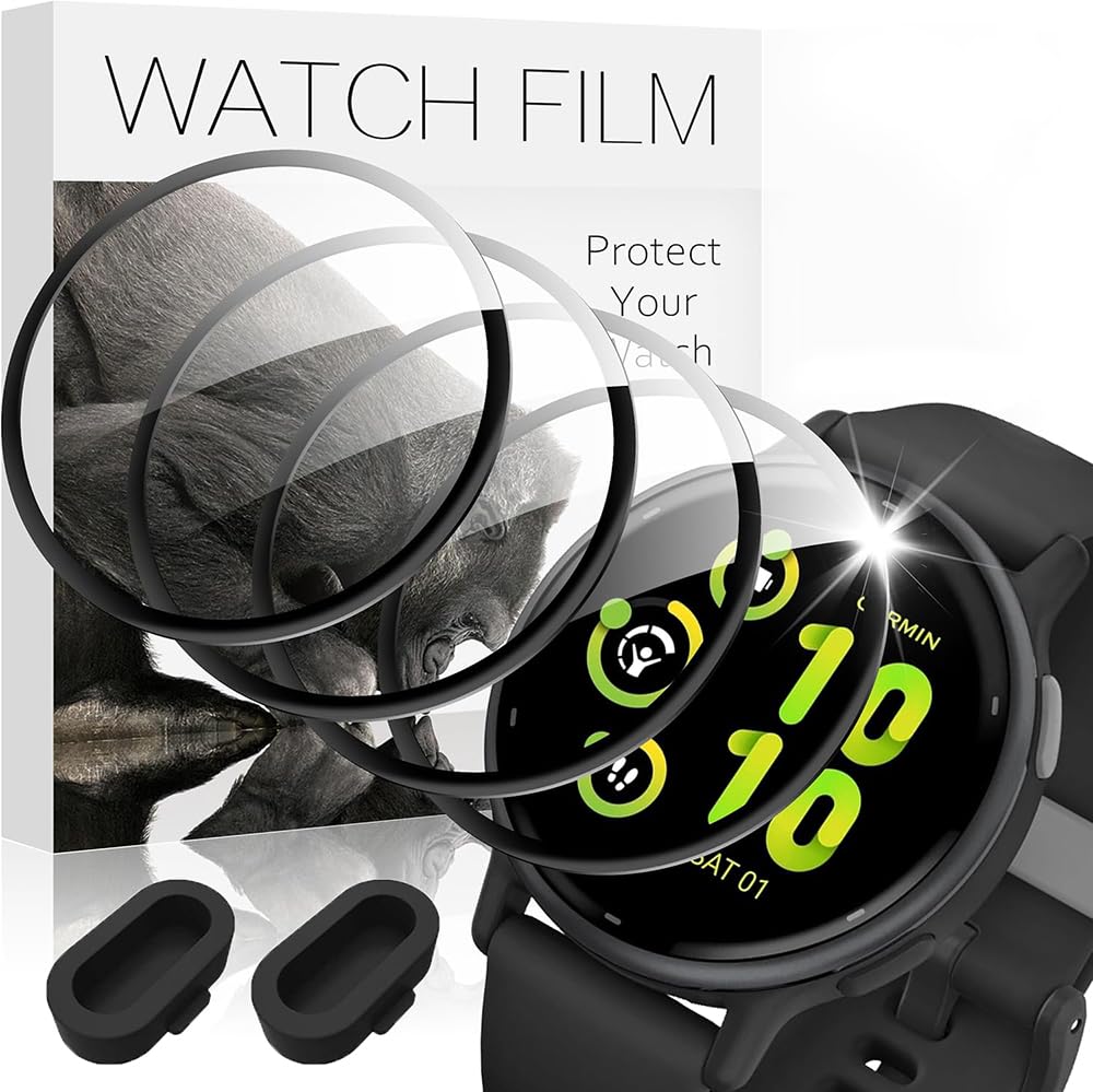 AIDOWU 4 Pack Compatible with Garmin Vivoactive 5 Screen Protector PMMA for Garmin Vivoactive 5 Screen Protector Precise Fit,Scratch Resistance