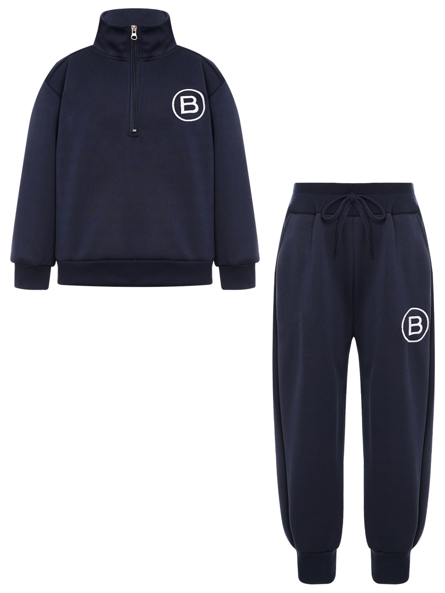 TiaoBug Conjunto de 2 Piezas Para Niñas Niños Chaqueta Deportiva de Béisbol y Pantalones LargosAbrigo Uniforme Escolar Trajes de otoño invierno