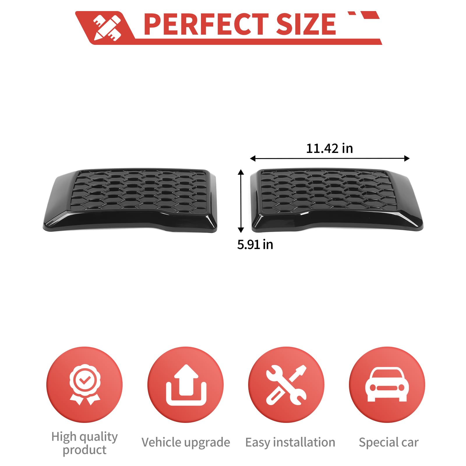 Front Bumper Guards Pads Insert Panel fit for Ford F150 2015-2020 Front Bumper Guards Protector,Black