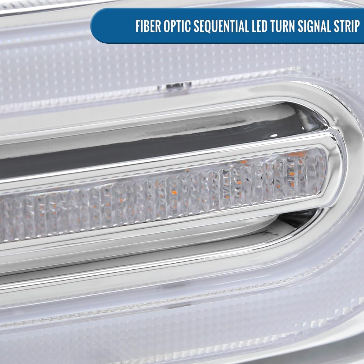 Ronnin - Fits 2007-2014 Toyota FJ Cruiser Halogen Projector Headlights LED Sequential Turn Signals + Animated Startup Effect Assembly Pair | Chrome