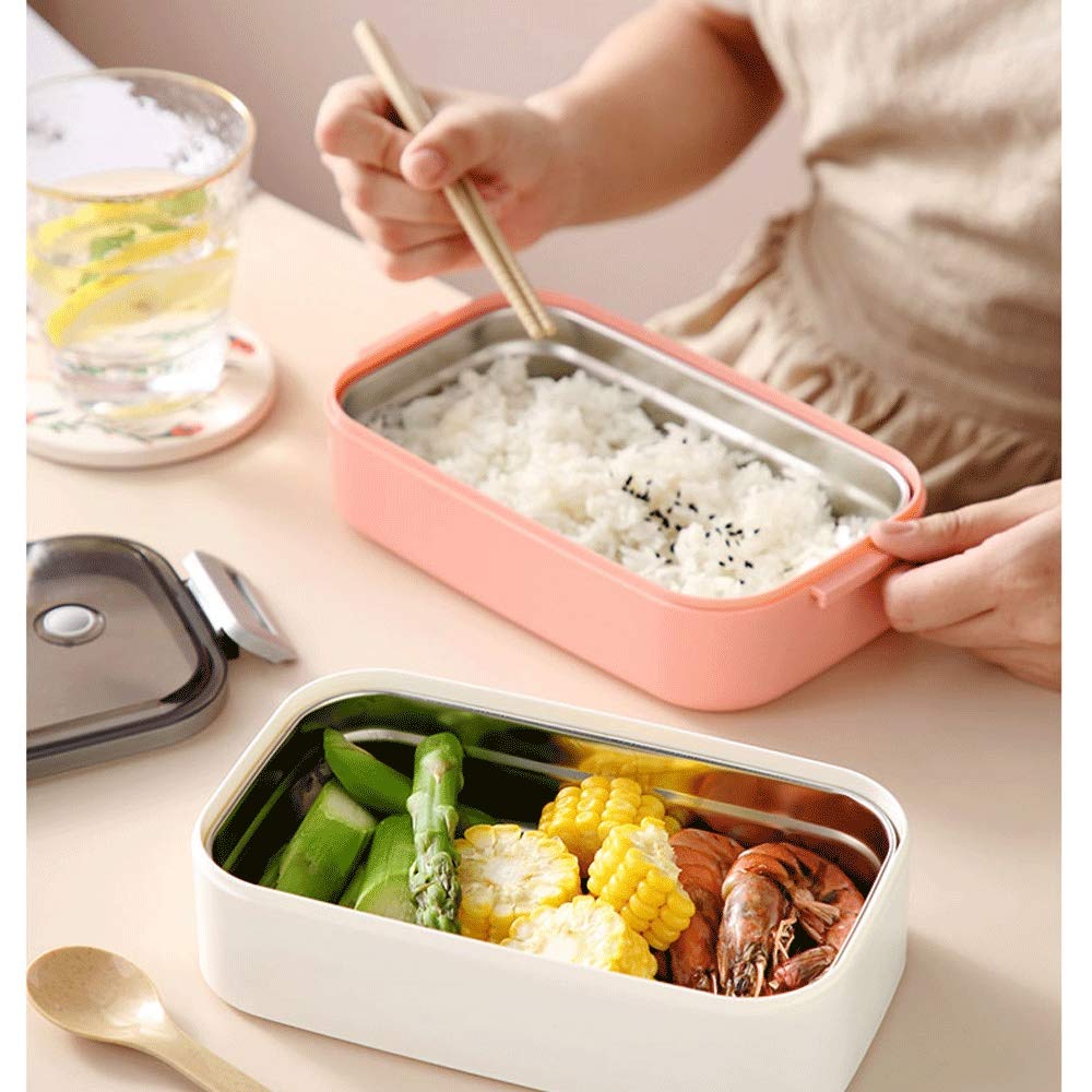 JINGYAN Boîte à bento Bento Box Mini stockage des aliments Boîte à lunch PP Container Bureau des étudiants Kid Micro-ondes Vaisselle Lunchbox(Pink,2)