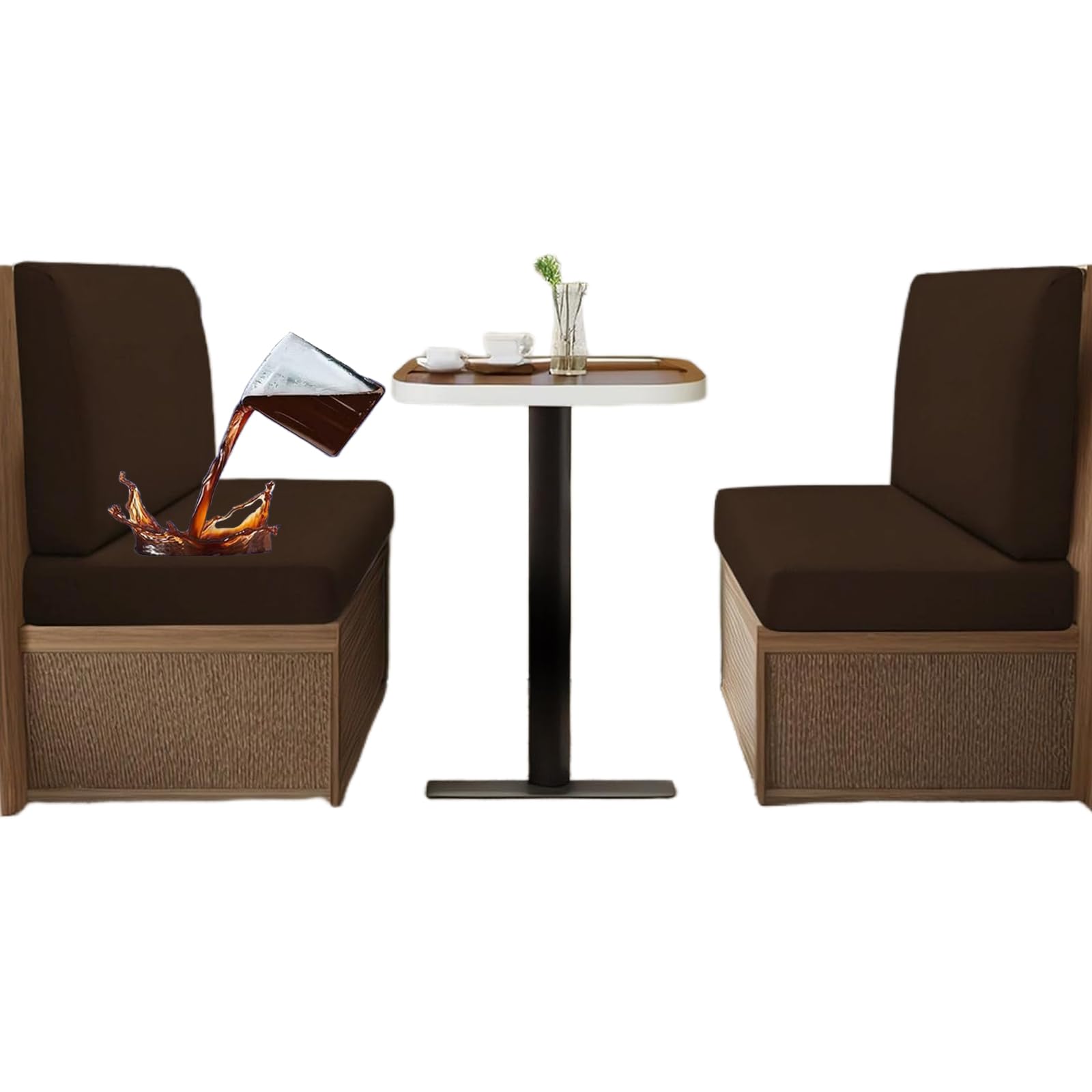 Housse de coussin pour dinette de VR imperméable marron foncé