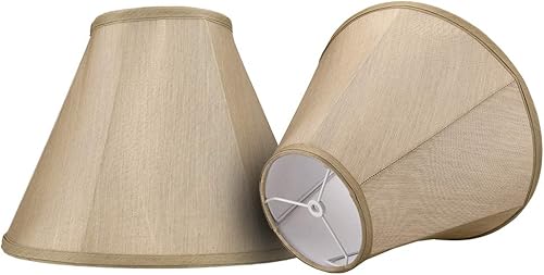 Alucset - Juego de 2 pantallas medianas de estilo real doble, pantalla de tela para lámpara de mesalámpara de pie, araña, paquete de 2 piezas