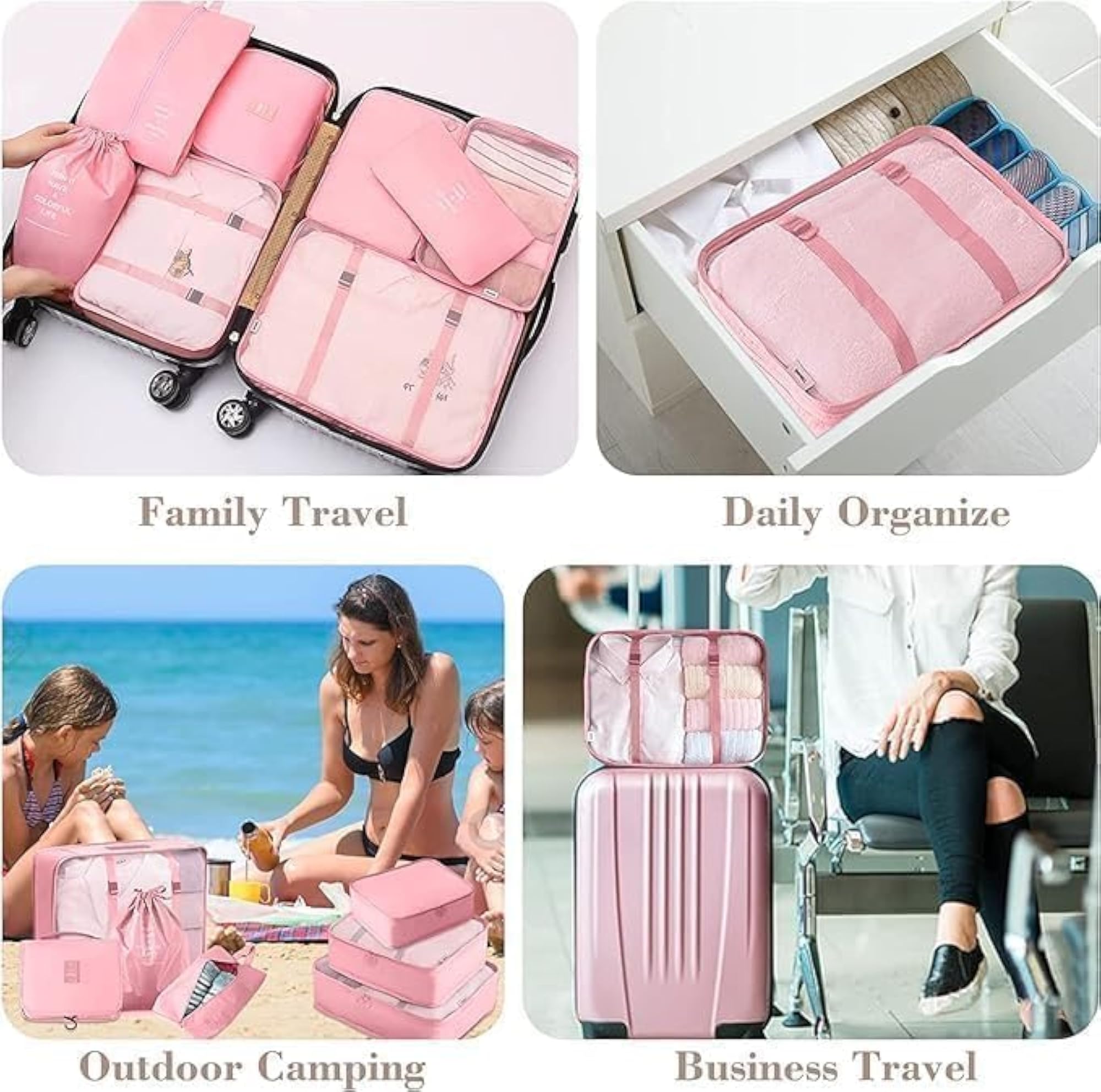 7-in-1 Travel Organizer Set with Packing Cubes