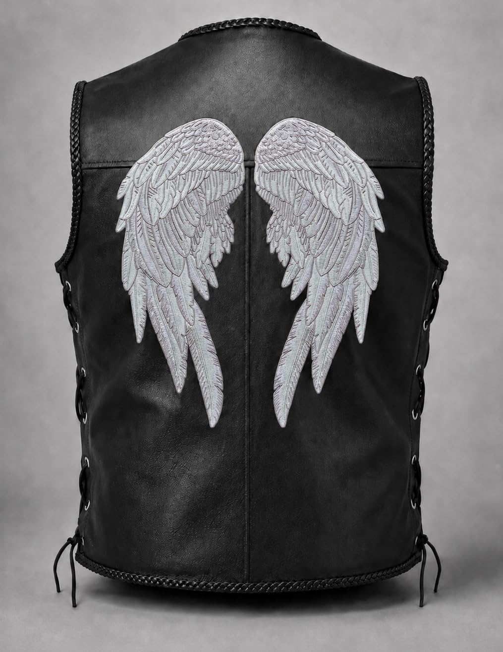 Silver Angel Wing Patches 14” | "Saints & Sinners Guardian Angels Realistic Embroidered Wings and Feathers | Back Patch for Men and Women Iron On Large 2pc. Set - by Nixon Thread Co. image 3