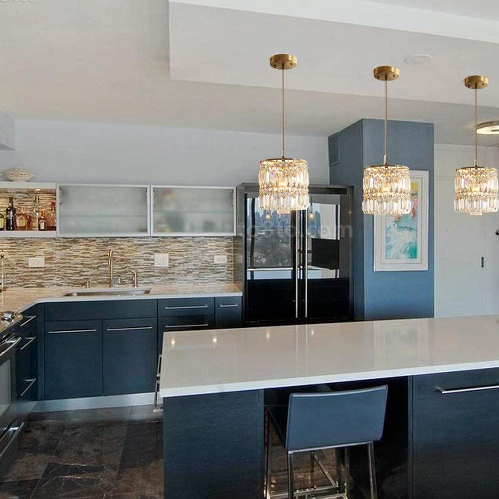 Pojedyncza mosiężna lampa wisząca z przeszyciami Crystal Shade Suspension Lighting, miedziana lampa wisząca sufitowa, Retro Farmhouse Droplight, dekoracyjna oprawa oświetleniowa E27
