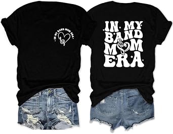 Womens Band Mom T Shirt, Band Shirt for Mom, Funny Music Lover Casual Crew Neck Short Sleeve Tee Summer Tops