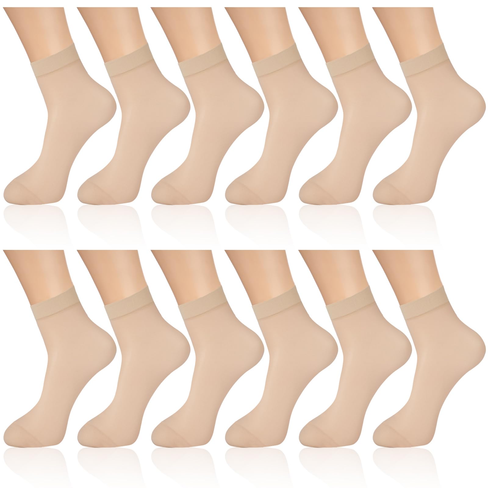 Geyoga 12 Pairs Sheer Ankle Socks
