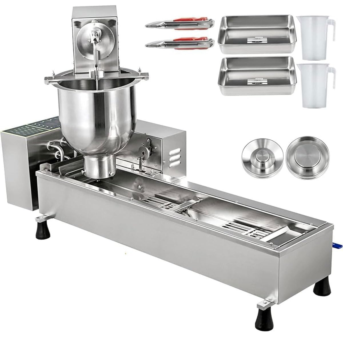 Máquina Comercial automática de Alta Resistencia para la elaboración y fritura de donas, con 3 moldes Diferentes; Ideal para restaurantes, panaderías, Fiestas y Tiendas de postres.
