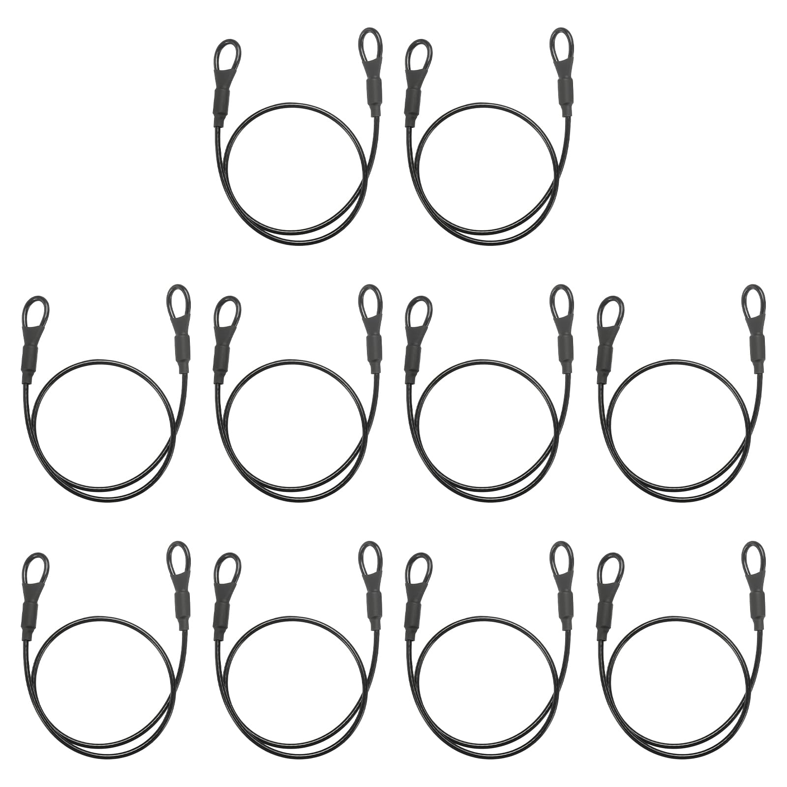 PATIKIL Security Cable Lock (3mm x 50cm, 1.6ft, Black)(10Pcs) — image 1