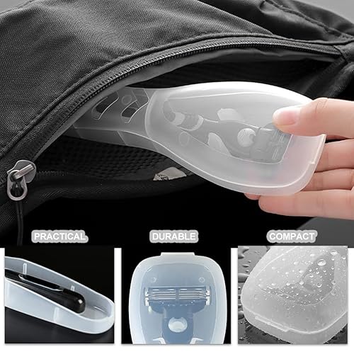 Miniatura 7 de Beaupretty 5 piezas de caja de afeitar manual para afeitar, contenedor de almacenamiento de afeitadora manual, caja de almacenamiento transparente