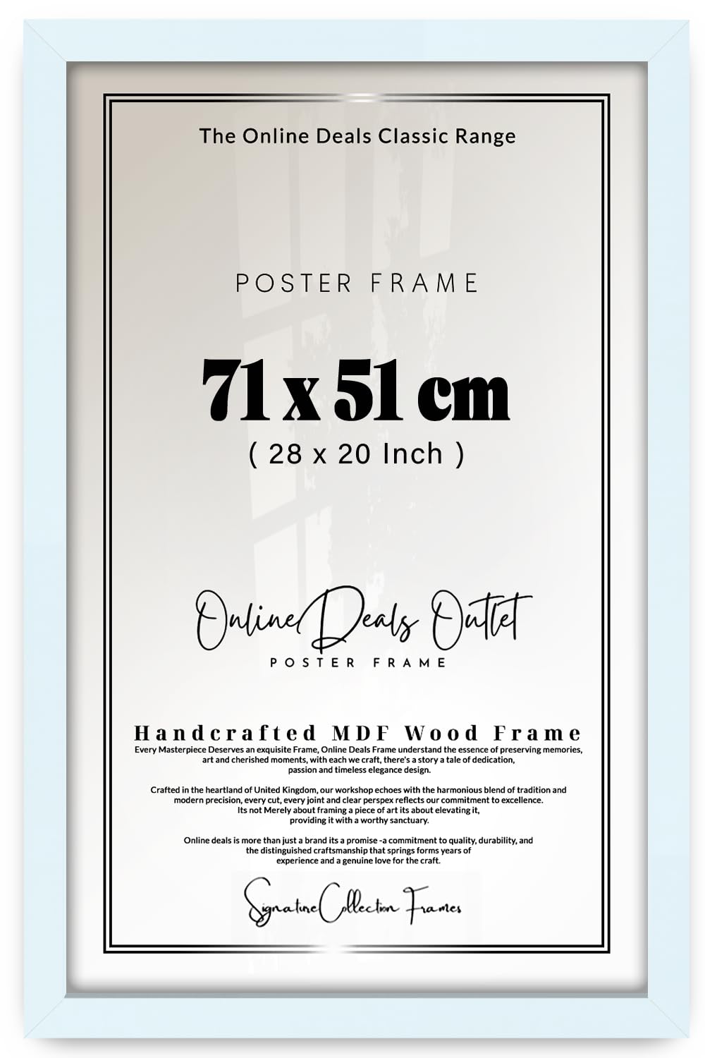 Online Deals | MDF Poster Frame (71 x 51 CM) 71X51 CM for Nature Photography & Art Sketches, MDF Wood Finish, Vertical & Horizontal Hanging Hooks [ White ]