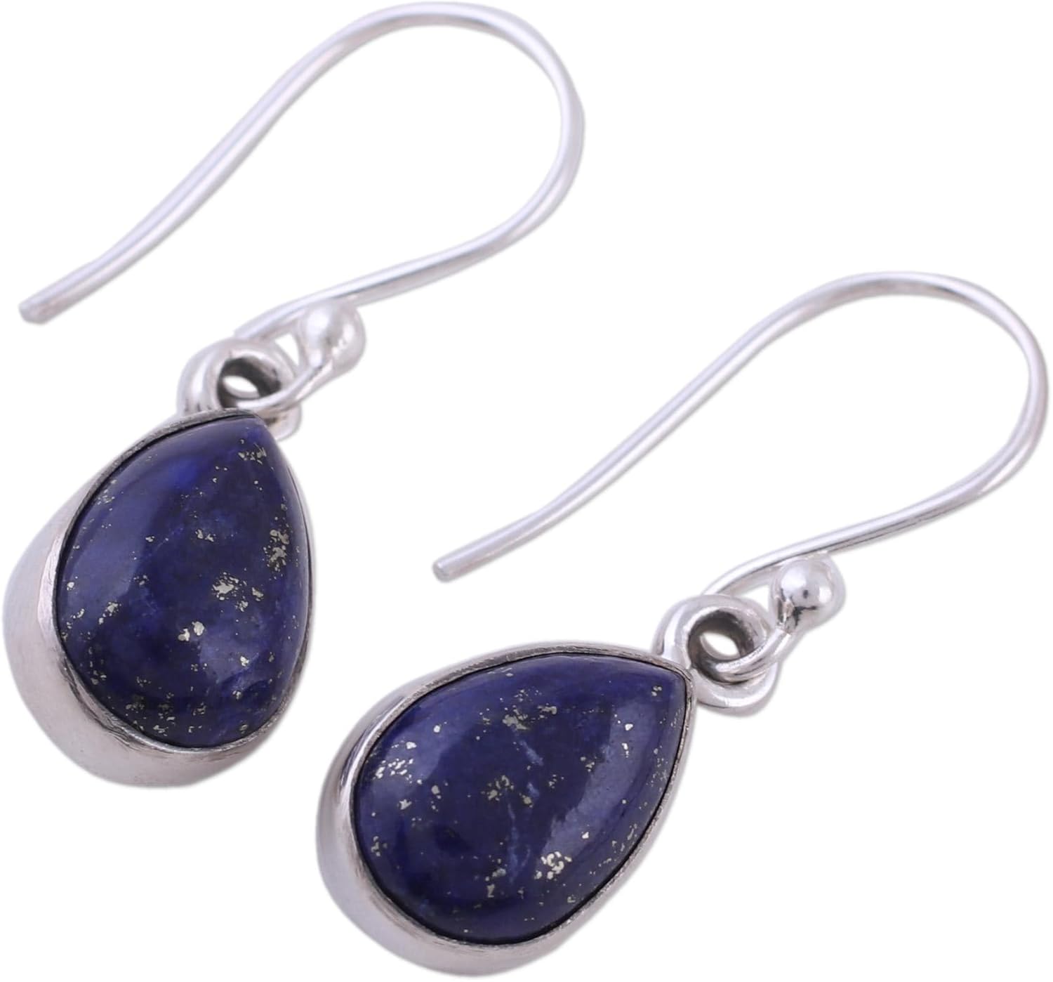NOVICA Handcrafted Lapis Lazuli Dangle | .925 Sterling Silver Hook | Handmade Dangle Earring | Jewelry Dangle Earring | Artisan | Blue Birthstone Themed Earrings - Image 4