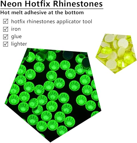 Miniatura 2 de Blinginbox Diamantes de imitación Hotfix, 1440 unidades de diamantes de imitación de fijación en caliente para manualidades, ropa, decoración,