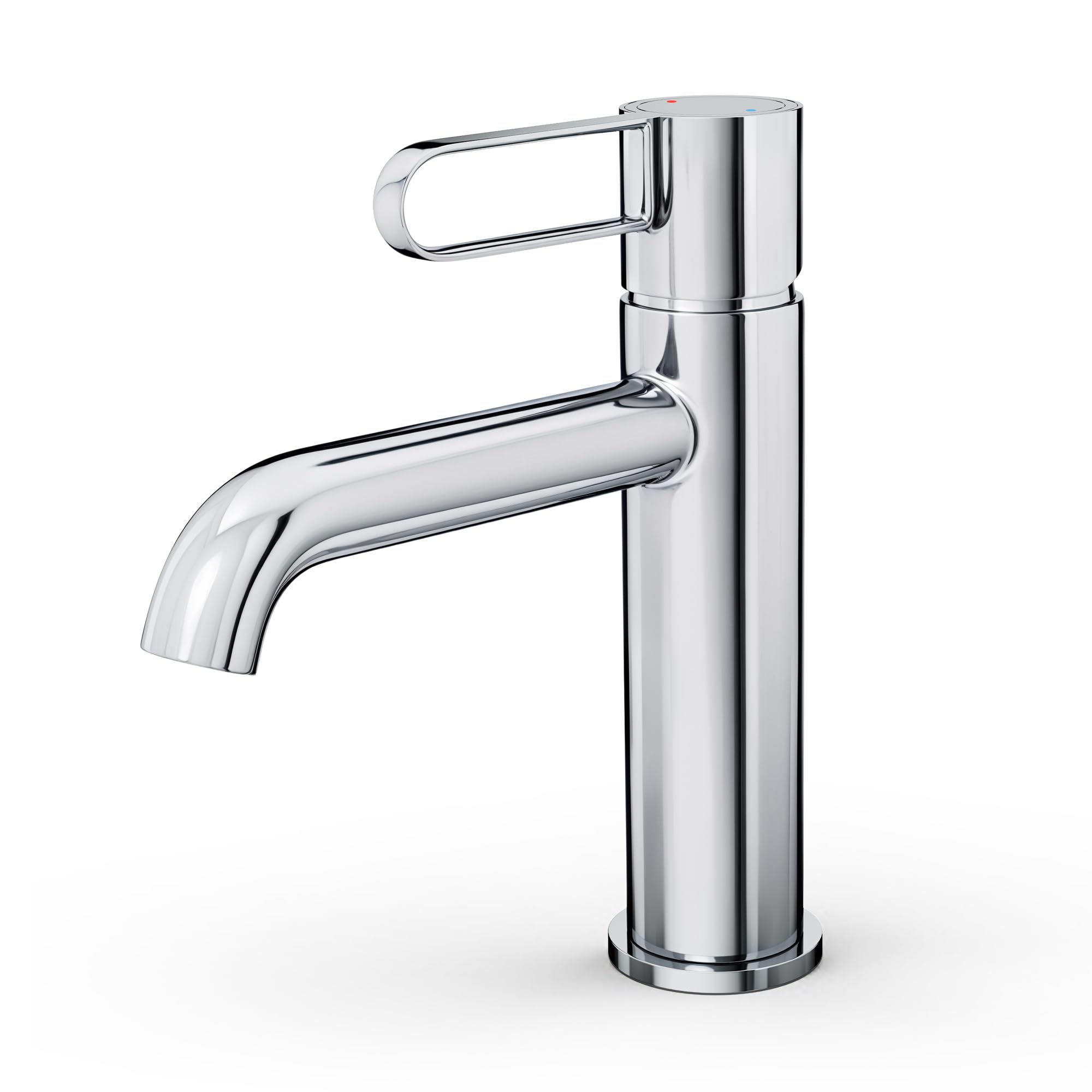 Bad Wasserhahn Waschtischarmatur Messinggehäuse Waschbecken mit Keramikkartusche Einhebelmischer Chrom Badarmatur für Badezimmer mit Ungiftiger EPDM-Innenschlauch