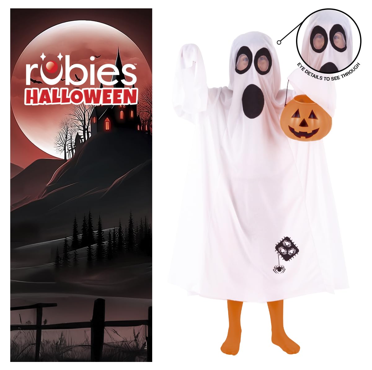 Rubies Costume Ghost Trick per bambini, Tunica, Oficiale Rubies per halloween, carnevale e cumpleanni