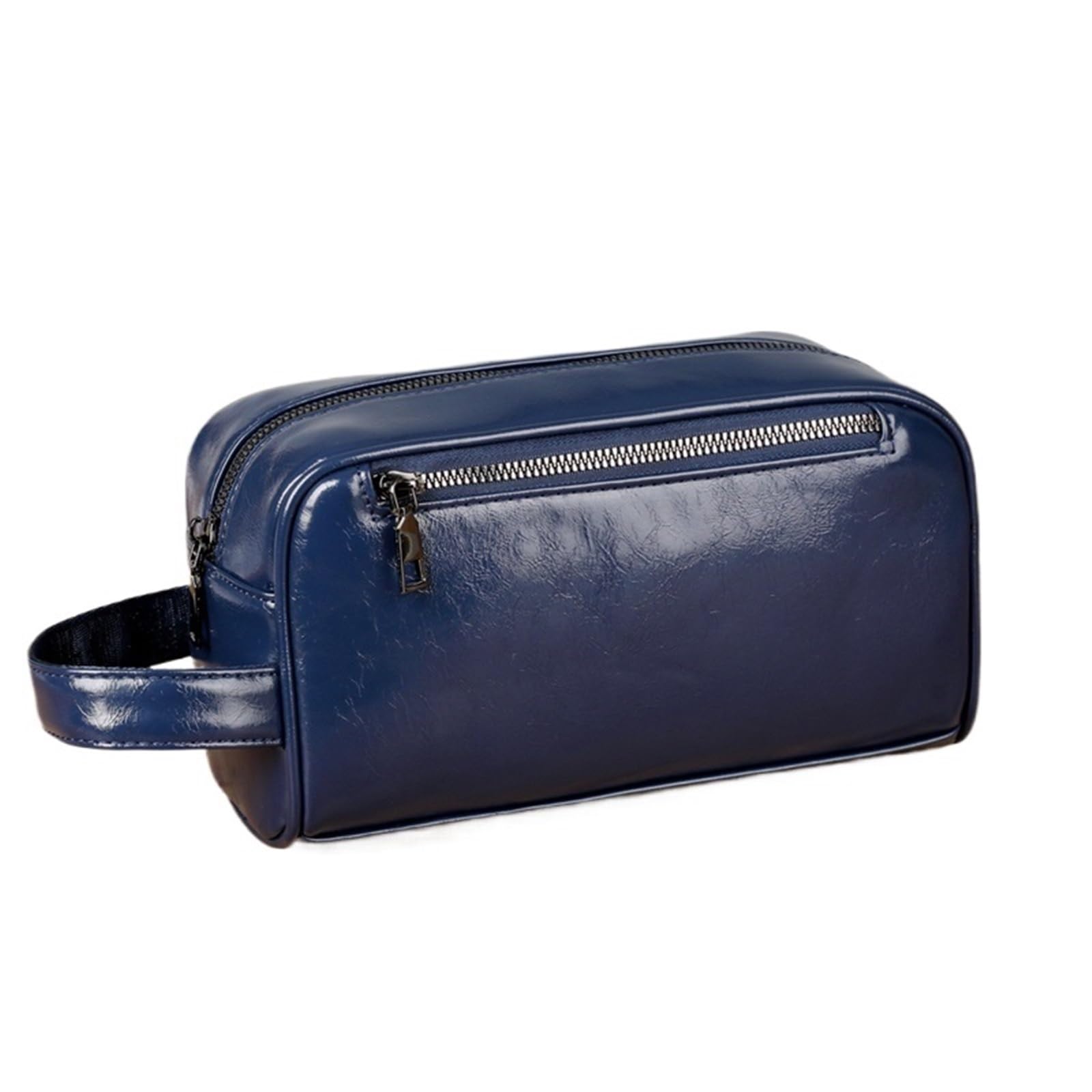 Pochette da uomo Borsa da uomo Borsa da polso in pelle cerata con cerniera lunga Portafoglio for telefono