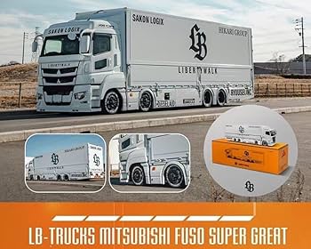 希少！LBWK 1/64 LB Trucks FUSO White 1/64 GCD Liberty Walk LB-Trucks Mitsubishi Fuso Super Great