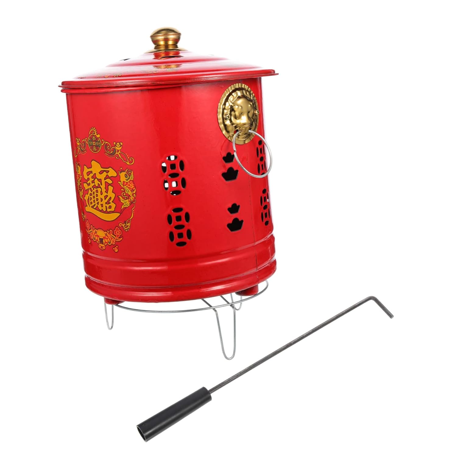 GANAZONO Bucket Galvanized Trash Can Metal Trash Bin