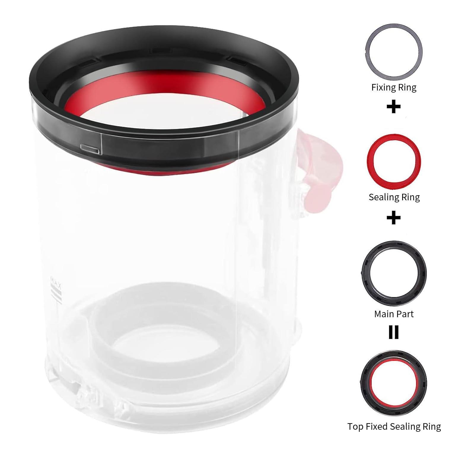 ACCTDLF Dust Bin Top Fixed Sealing Ring Compatible with Dyson V11 V15 SV14 SV15 SV22 Vacuum Cleaner Canister Replacement Parts with T8 Screwdriver,Dirt Cup Replacement Parts Repair Accessories