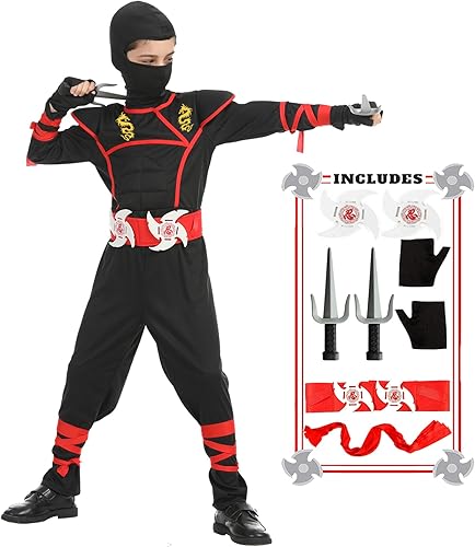 Ninja Costumes Set Halloween Ninja Costume Dragon Ninjas AccessoriesToys for Kids Role Play