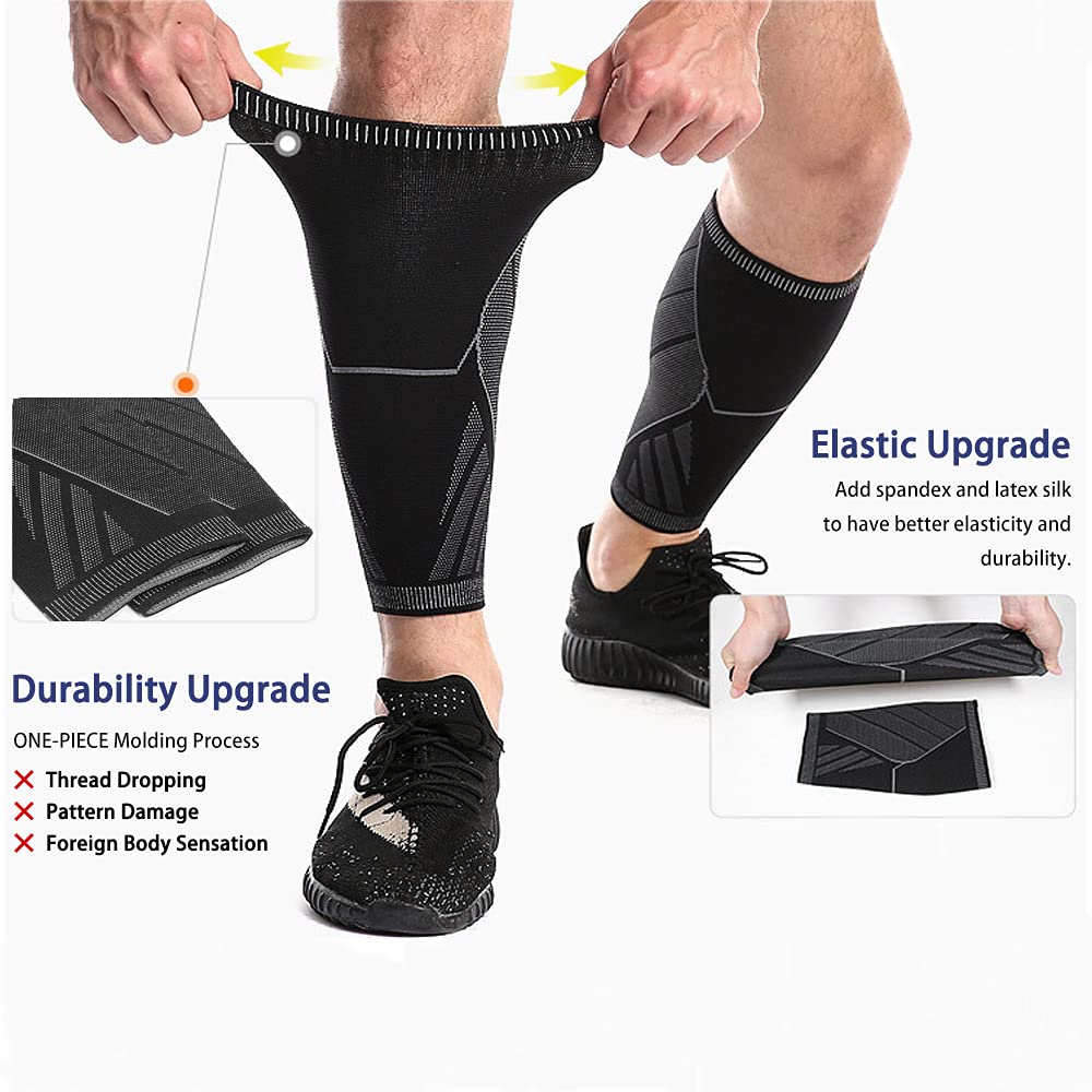 Mangas de Compresión para La Pantorrilla, Manga De Soporte para Dolor en Las Espinillas, Mallas Pantorrilleras Compresivas para Circulación, Deporte, Running, Trabajo (único, L)