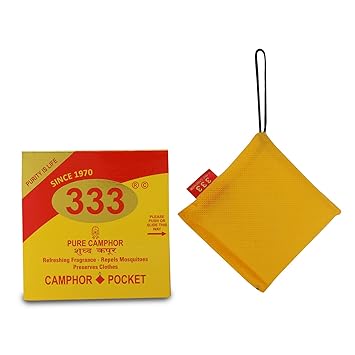 333 Pure Camphor Pocket Square Air freshner and Mosquito Repellent (Pack of 3)