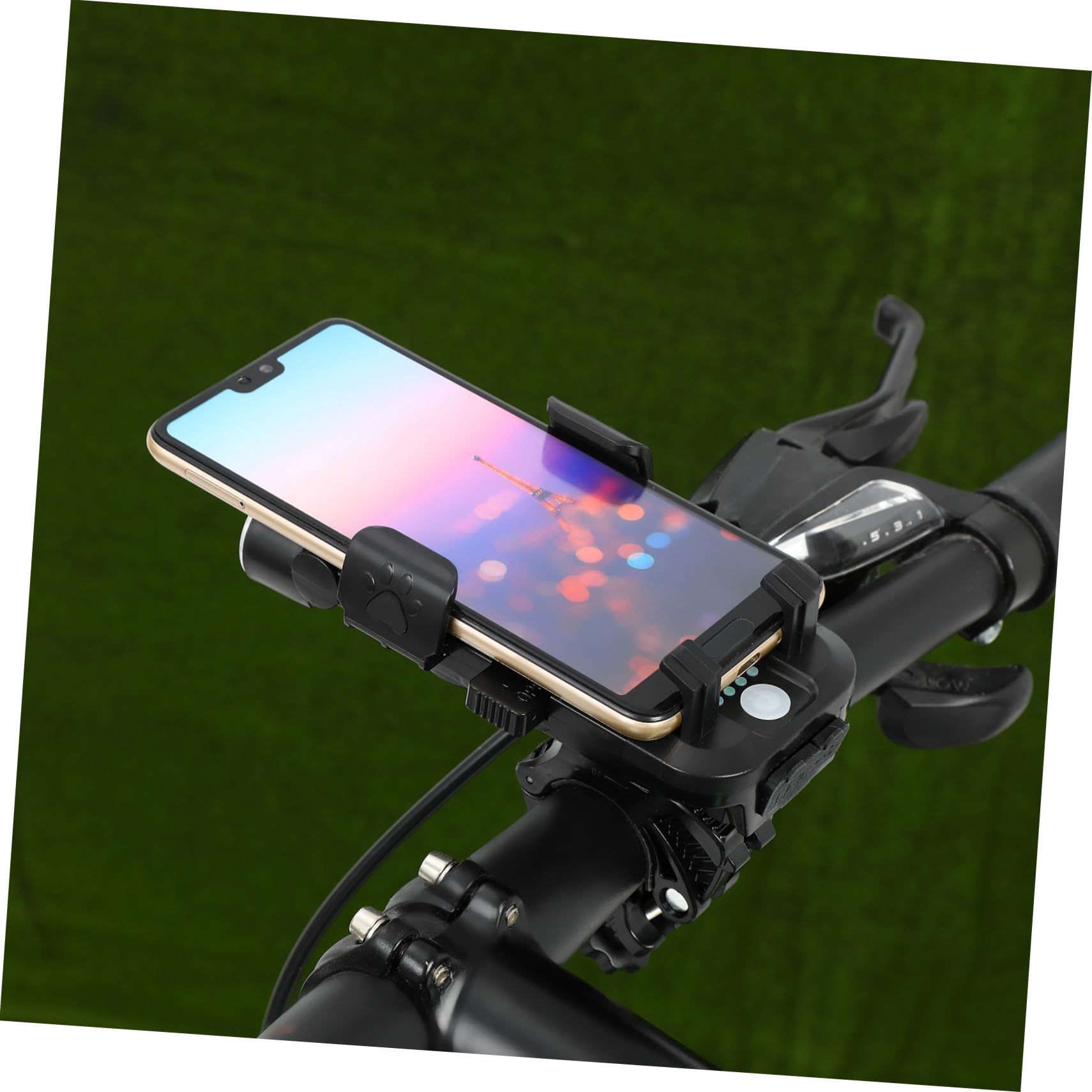 Set Luci Bici Anteriore e Posteriore LED USB Ricaricabile 4000mah | Supporto Telefono Regolabile, Design Dual Led, Abs Nero, per Night Riding e Ciclismo Quotidiano