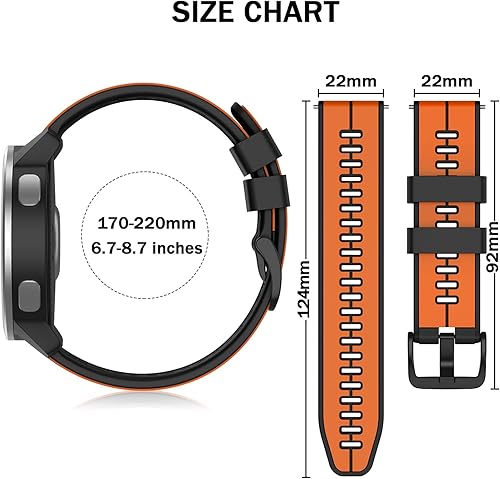Miniatura 5 de ISABAKE Correa de silicona de liberación rápida de 0.86 pulgadas de repuesto para Garmin Vivoactive 4, Garmin Venu 2, Samsung Gear S3 Frontier,