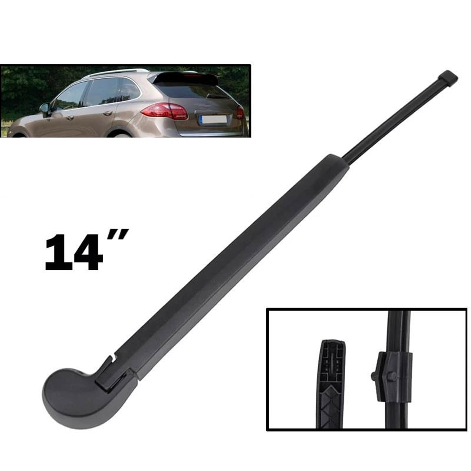 Kit Set Braccio E Spazzola Tergicristallo Posteriore da 14" per P&orsche per Cayenne 2010-2017 Parabrezza Parabrezza Portellone Posteriore Finestrino Spazzola Antipioggia Tergicristallo