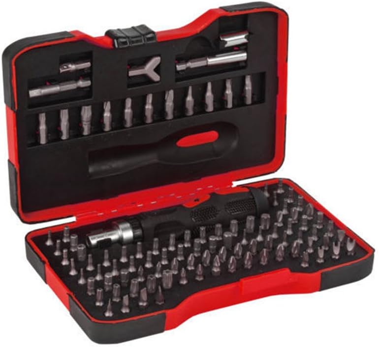 101 Chrome Ratchet Vanadium Screwdriver Security Torx Hex Tamperproof Bit Set.