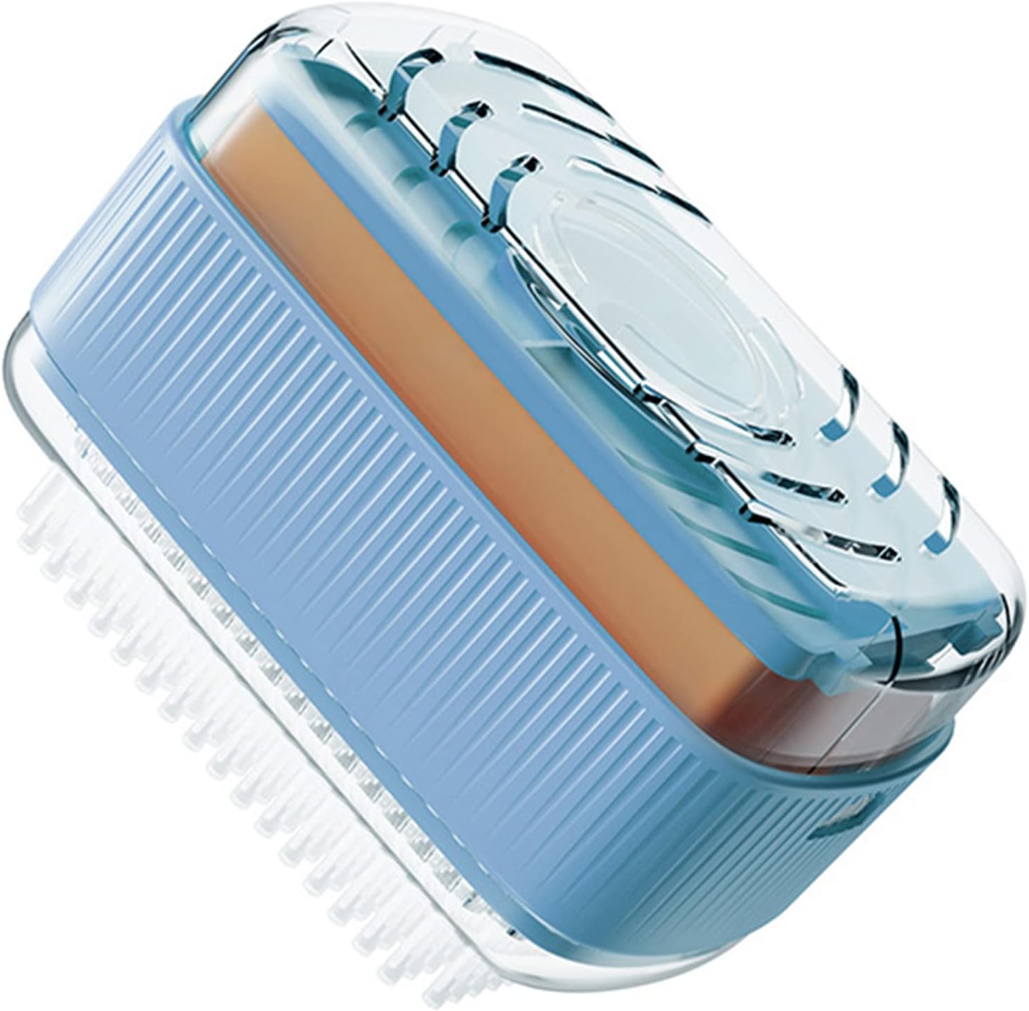 Qoyntuer Foaming Soap Box with Roller Bubble Case for Laundry,Soap Cleaning Storage Dispenser,Portable Bar Dispenser Brush,Keeps The Dry Blue