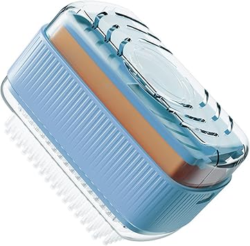 Foaming Soap Box with Roller Bubble Soap Case for Laundry,Soap Cleaning Storage Foaming Box Roller Dispenser,Portable Soap Bar Box Soap Dispenser with Brush,Keeps The Soap Dry