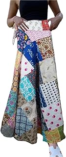 Mogul Interior Boho White and Blue Multi-Floral Wrap Skirt – Airy Beach Wrap Skirt
