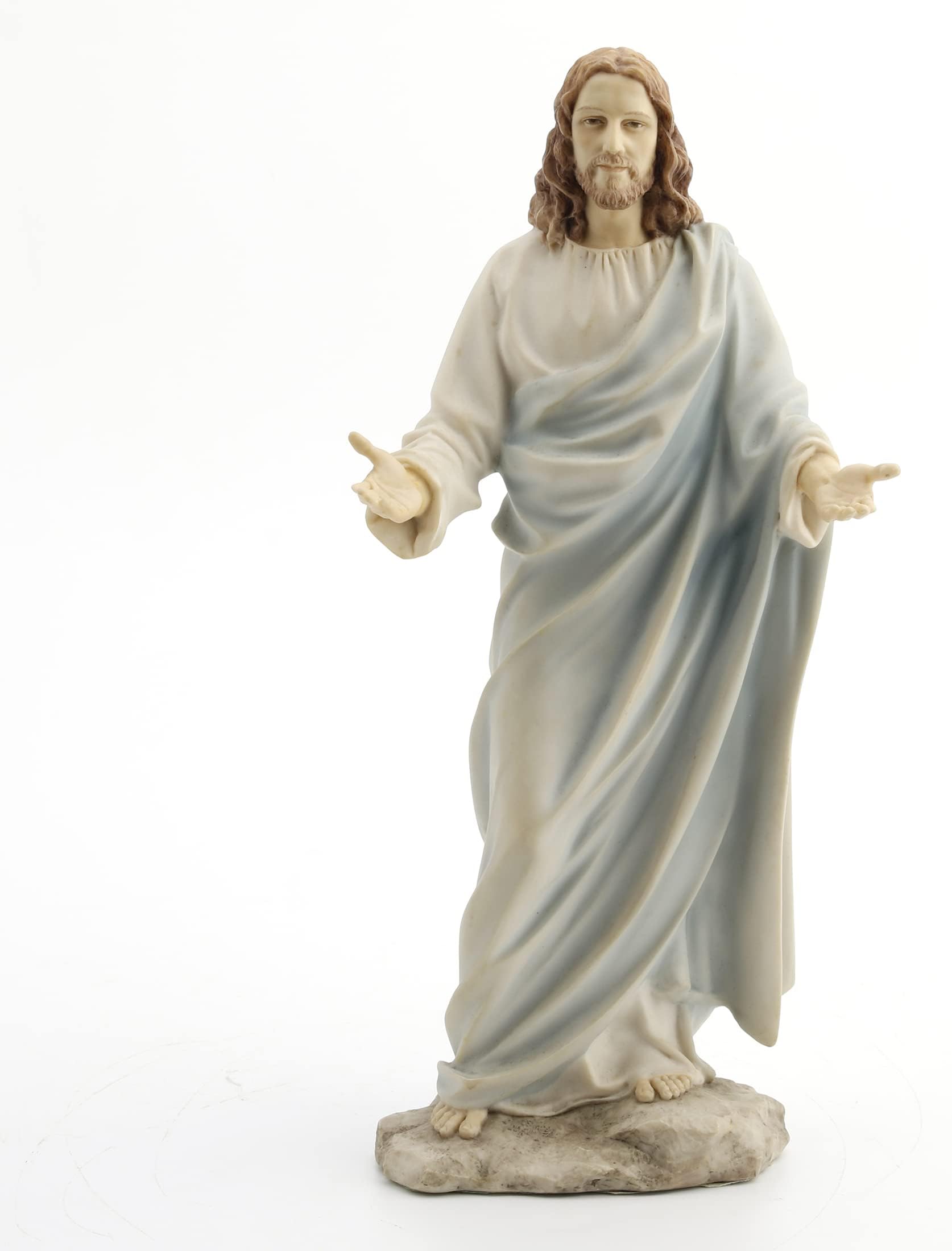 Unicorn Studios 11.75 Inch Jesus with Open Arms Decorative Statue Figurine, White