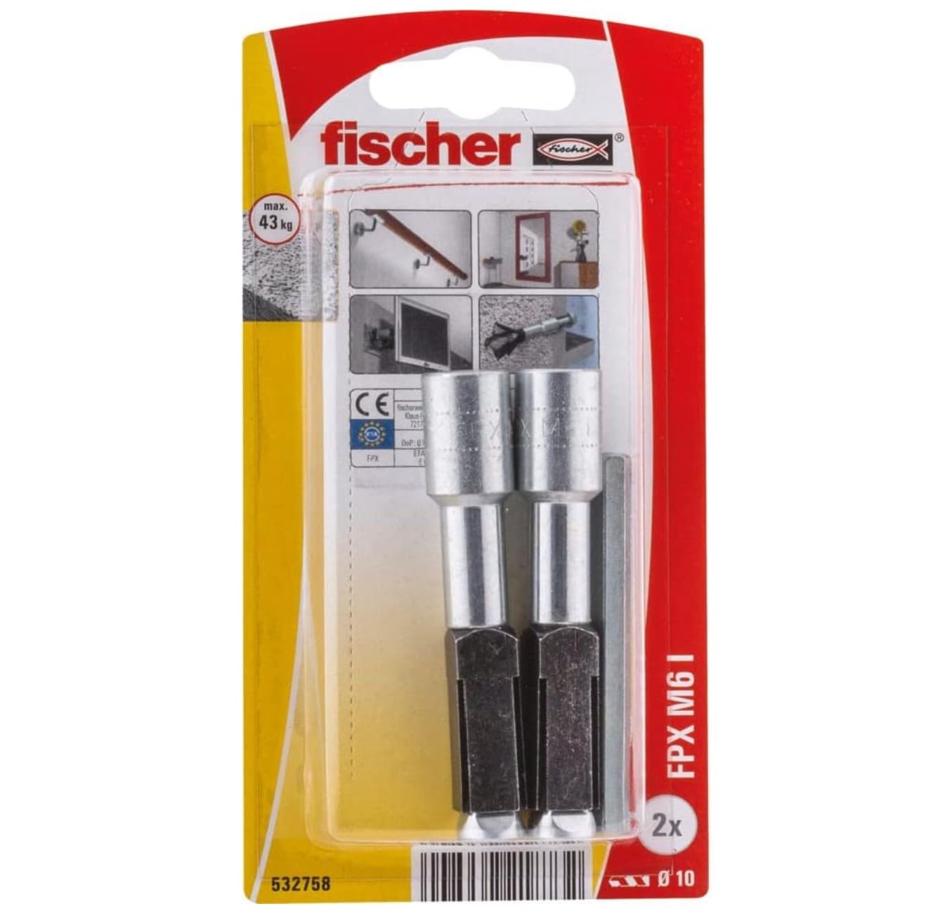 Tasselli In Acciaio FPX M6 Per Calcestruzzo Cellulare - Confezione Da 25 Pezzi - Foto 3